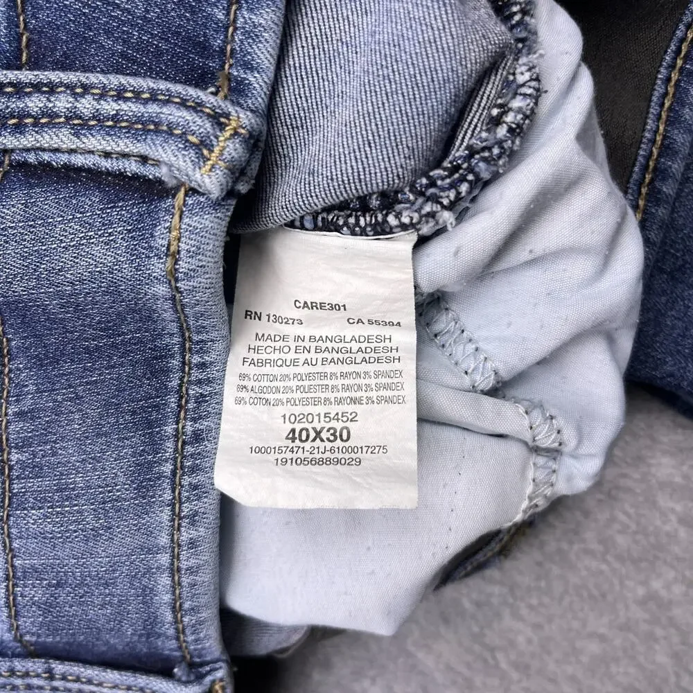 lee extreme motion straight leg jeans blue 40x30